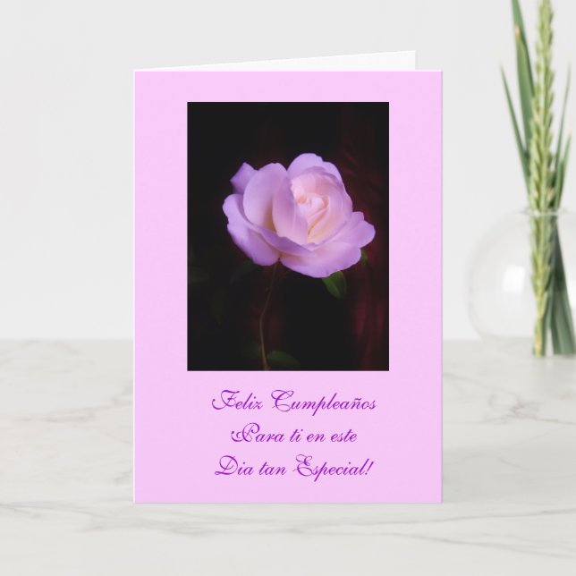 Tarjeta Español: Feliz cumpleaños/ Feliz Cumpleanos Lv (Anverso)