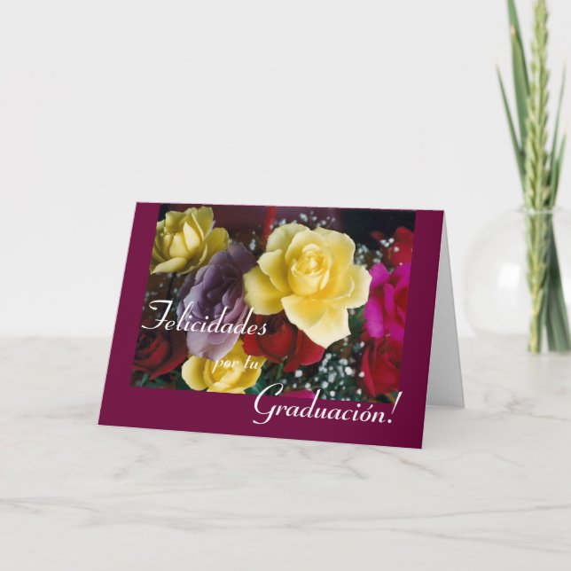 Tarjeta Español: Flor de Graduacion/de la graduación (Anverso)