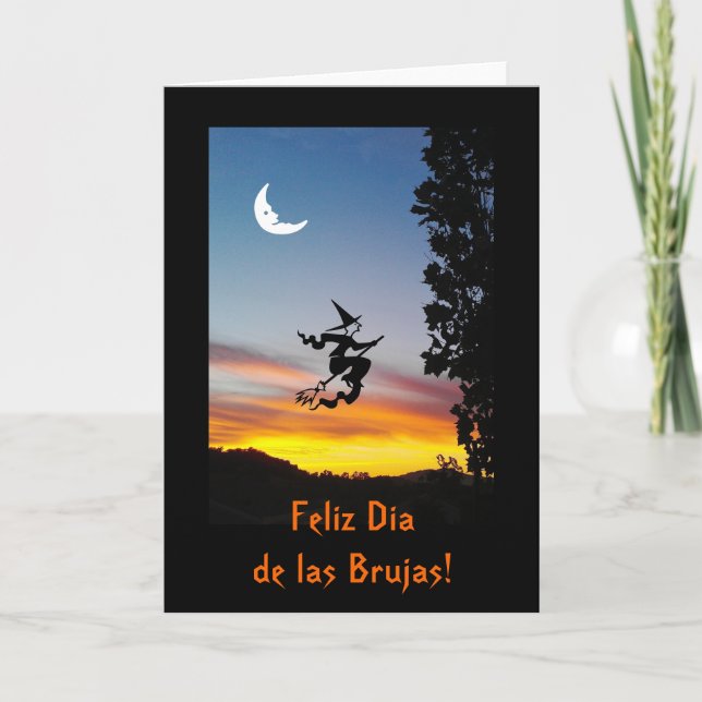 Tarjeta Español: Haloween Dia de las Brujas (Anverso)