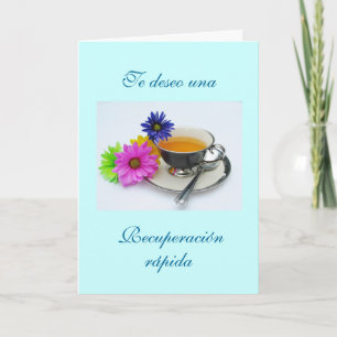 Tarjeta Español: Recuperación- taza de té / Obtener el bie