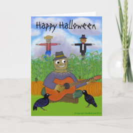 Tarjeta Espantapájaros que toca la guitarra
