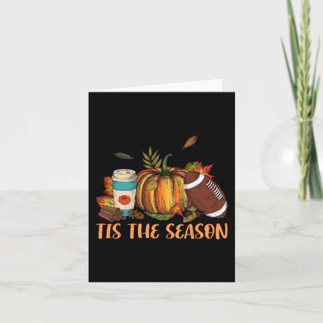 Tarjeta Especia de Calabaza Fútbol Es La Temporada Otoño D (Anverso)