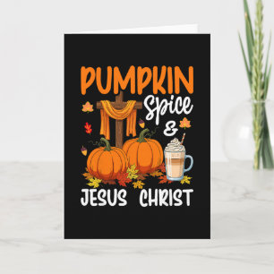 Tarjeta Especia de Calabaza Y Jesucristo Navidad Cristiana