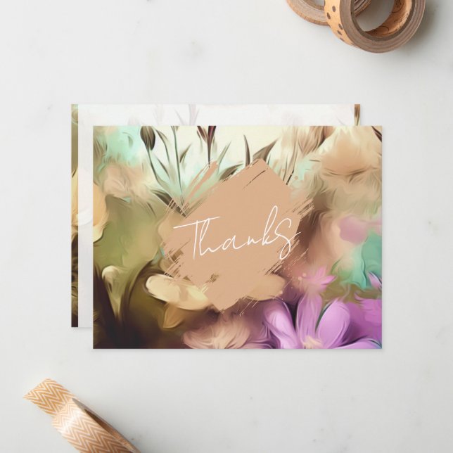 Tarjeta especial de agradecimiento floral (Anverso/Reverso In Situ)