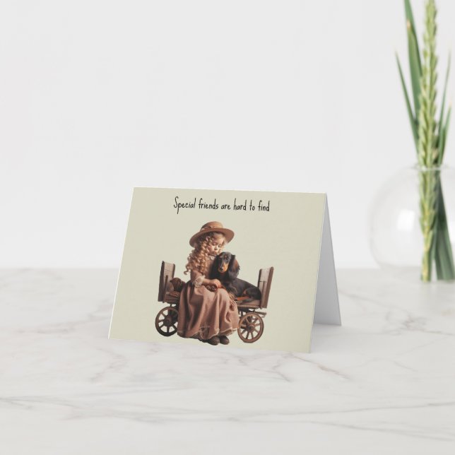 Tarjeta especial de amigo Dachshund (Anverso)