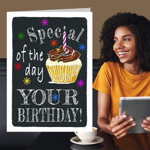 Tarjeta Especial de Chalkboard del Día Cumpleaños