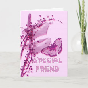 Tarjeta especial de cumpleaños, de color rosa con 
