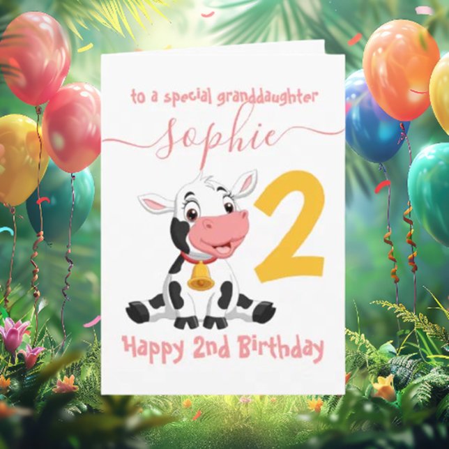 Tarjeta especial de cumpleaños para vaca para niet (Celebrate with Our Adorable Baby Cow Card!)