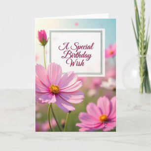 Tarjeta especial de floración rosa