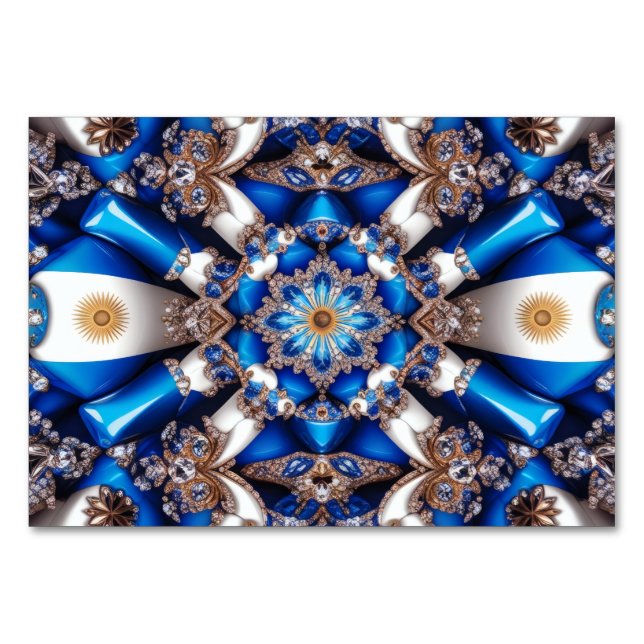 Tarjeta especial de mesa con colores argentinos (Anverso)