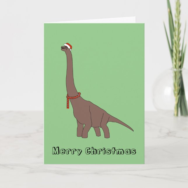Tarjeta especial de Navidad del dinosaurio de cuel (Anverso)