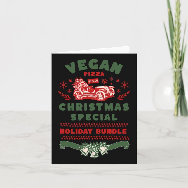 Tarjeta Especial de Navidades Vegan Pizza (Anverso)