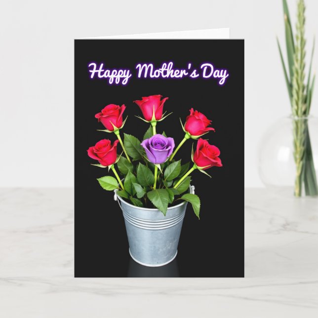 Tarjeta especial de rosas florales negras (Anverso)