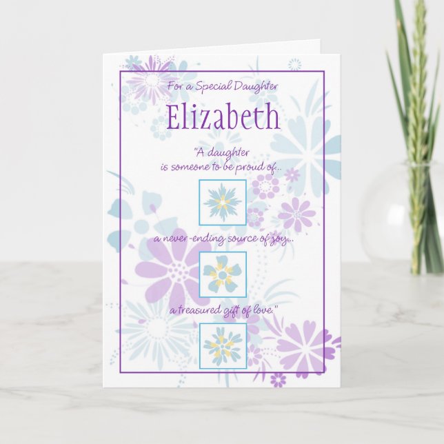 Tarjeta especial del personalizable de la hija (Anverso)