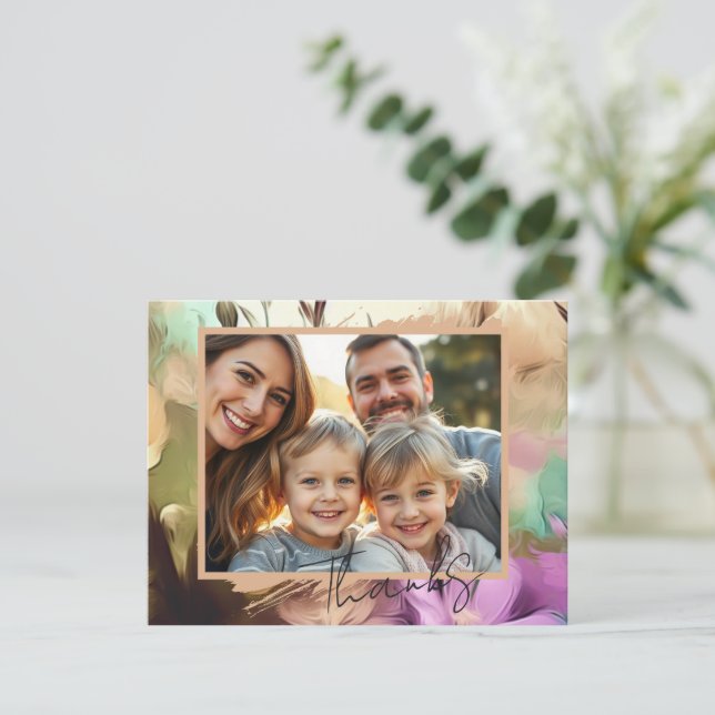 Tarjeta Especial Floral de agradecimiento (Anverso de pie)