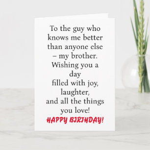 TARJETA ESPECIAL PARA EL CUMPLEAÑOS DEL HERMANO ES