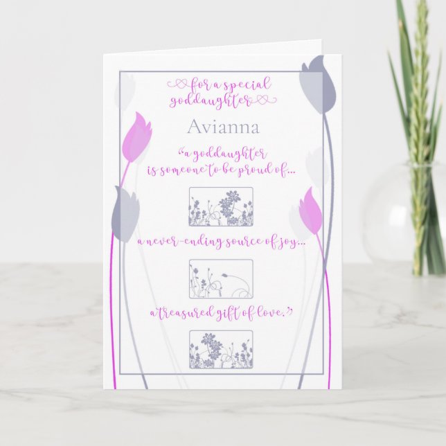 Tarjeta especial para tulipanos rosas (Anverso)