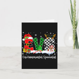 Tarjeta Especialista Ambiental Luces de Navidad Rojas de C