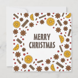 Tarjeta Especias de Navidad, canela, anís estrellado, ador