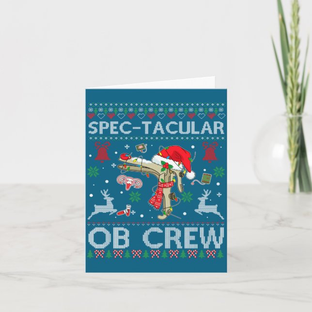 Tarjeta Espectacular Sudadera de Navidad Fea Speculum Crew (Anverso)