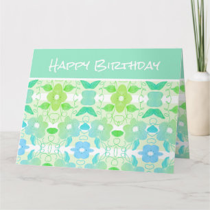 Tarjeta Espectaculares deseos de cumpleaños verde azulados