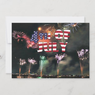 Tarjeta Espectaculares Fuegos Artificiales del Cuatro de J