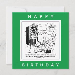 Tarjeta Espectáculo de Punch y Judy en el personalizado de