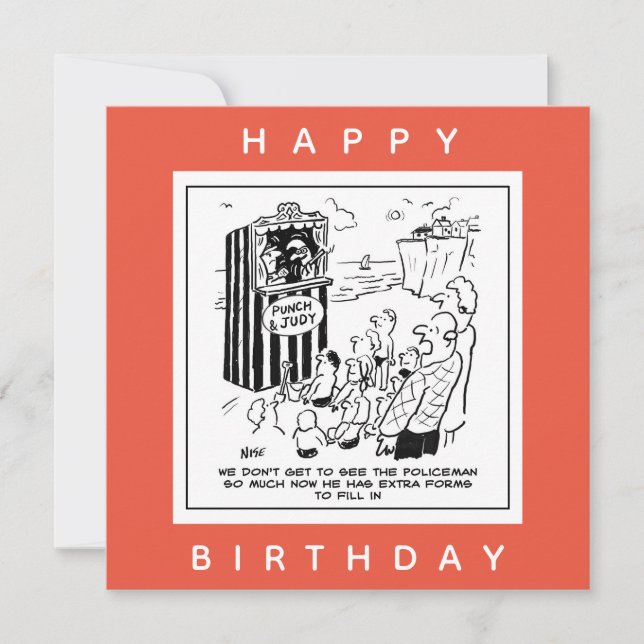 Tarjeta Espectáculo de Punch y Judy en el personalizado de (Anverso)