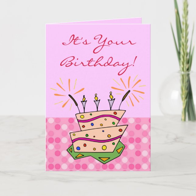 Tarjeta Espectadores de torta caprichoso velas Felices cum (Anverso)