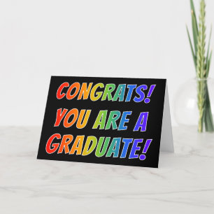 Tarjeta Espectro arcoiris "CONGRAMAS! ¡ERES UN GRADUADO!"