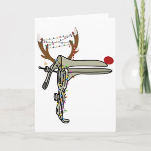 Tarjeta Espejo de Reno de Navidad Enfermera Obgyn Obstetri