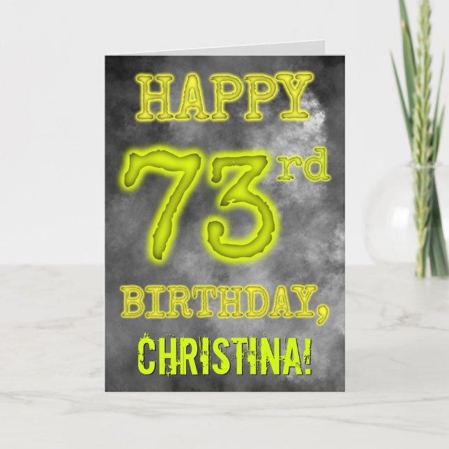 Tarjeta Espeluznante apariencia de Aura brillante "FELIZ C (Anverso)