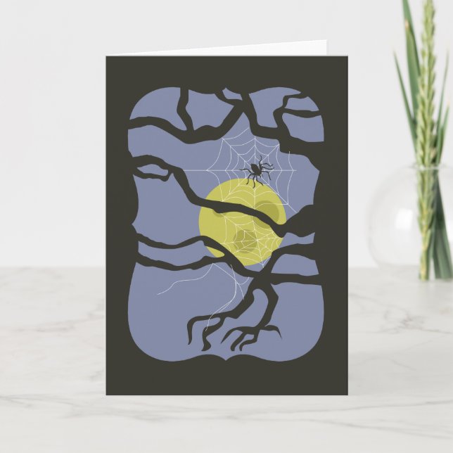 Tarjeta Espeluznante araña de Halloween (Anverso)