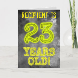 Tarjeta Espeluznante Aspecto de Aura "¡23 AÑOS!" + Nombre