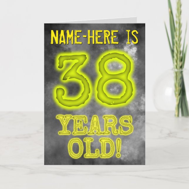 Tarjeta Espeluznante Aspecto de Aura "¡38 AÑOS!" + Nombre (Anverso)