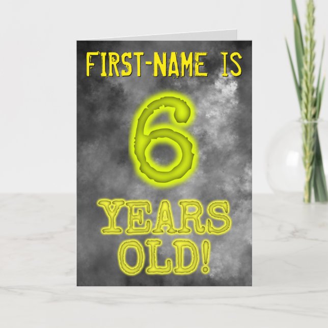 Tarjeta Espeluznante Aspecto de Aura "6 AÑOS DE EDAD!" + N (Anverso)