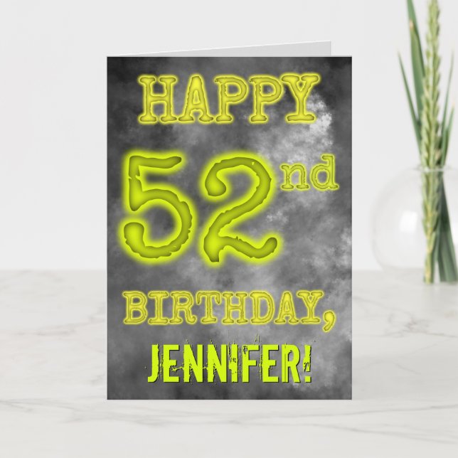 Tarjeta Espeluznante Aura luce "FELIZ 52 cumpleaños" (Anverso)