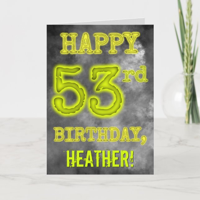 Tarjeta Espeluznante Aura luce "FELIZ 53 cumpleaños" (Anverso)