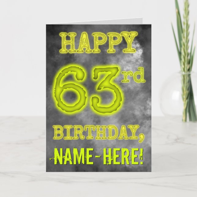 Tarjeta Espeluznante Aura luce "FELIZ 63 cumpleaños" (Anverso)