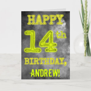 Tarjeta Espeluznante Aura luce "FELIZ CUMPLEAÑOS 14"