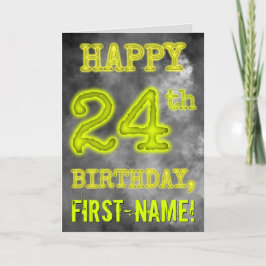 Tarjeta Espeluznante Aura luce "FELIZ CUMPLEAÑOS 24"