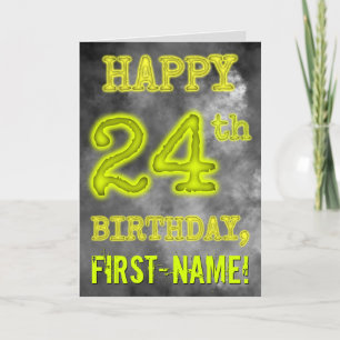 Tarjeta Espeluznante Aura luce "FELIZ CUMPLEAÑOS 24"