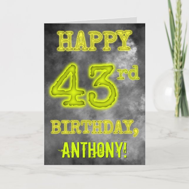 Tarjeta Espeluznante Aura luce "FELIZ CUMPLEAÑOS 43" (Anverso)