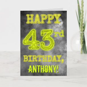 Tarjeta Espeluznante Aura luce "FELIZ CUMPLEAÑOS 43"