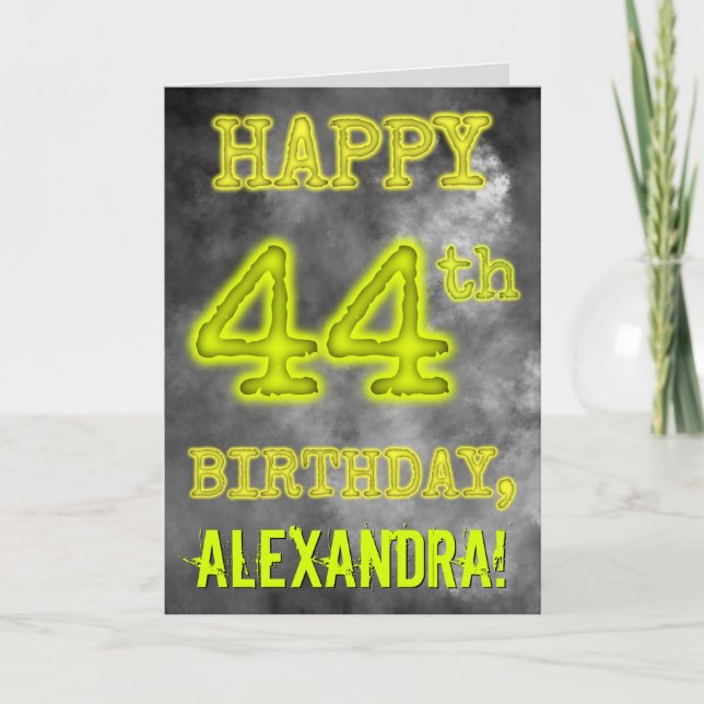 Tarjeta Espeluznante Aura luce "FELIZ CUMPLEAÑOS 44" (Anverso)