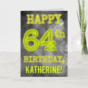 Tarjeta Espeluznante Aura luce "FELIZ CUMPLEAÑOS 64"