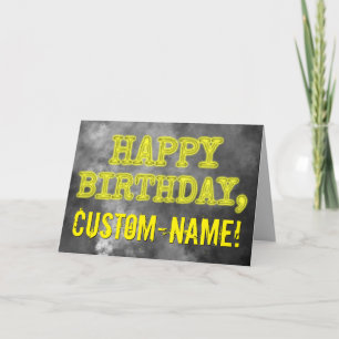 Tarjeta Espeluznante Aura luce "FELIZ CUMPLEAÑOS" + Nombre