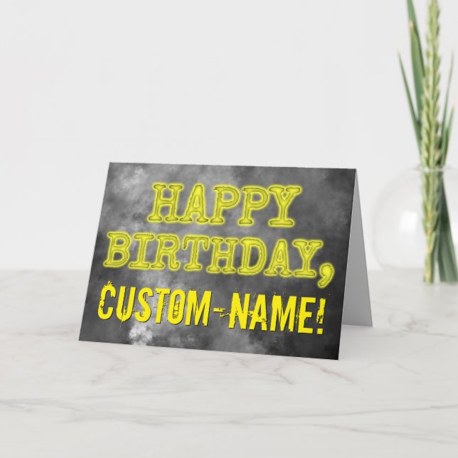 Tarjeta Espeluznante Aura luce "FELIZ CUMPLEAÑOS" + Nombre (Anverso)