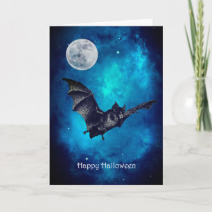 Tarjeta Espeluznante Bat Flying Halloween