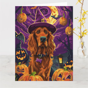 Tarjeta Espeluznante calabaza de brujas irlandesa de Hallo
